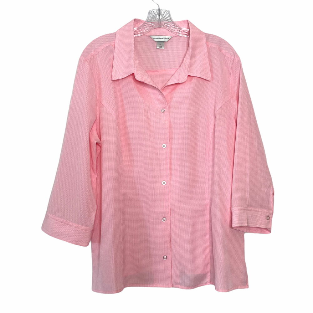 Christopher & Banks Gingham Shirt Jacket Sz XL